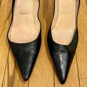 Size 11 Christian Louboutin Black Leather Pumps